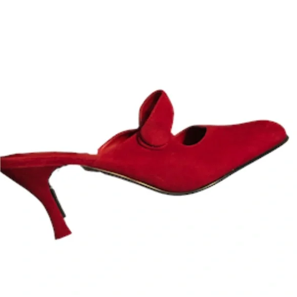 NATURALIZER - Women’s Red Suede Leather Mary Jane Mule Slides Pump - Size 8M - Picture 15 of 15